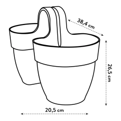 Elho Balkonbak Vibia Campana Twin 21cm - Antraciet -Huisdecoratie balkonbak vibia campana twin 21cm antraciet balkonbak antraciet 6 1