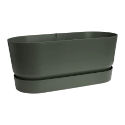 Bloembak Elho Greenville Terrace 80cm - Met Wielen - Bladgroen -Huisdecoratie greenville terrace trough 80cm wheels plantenbak bladgroen 3 10