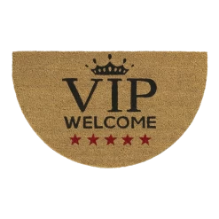 HAMAT Kokosmat Ruco VIP Welcome Halfrond - 75x45cm - Naturel - Deurmat