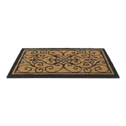 Voorkant -Huisdecoratie ruco design vloermat 75x45cm zwart bruin deurmat 2