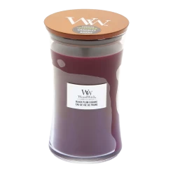 Woodwick Black Plum Cognac Large Candle - Geurkaars