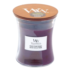 Woodwick Black Plum Cognac Medium Candle - Geurkaars