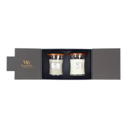 Woodwick Deluxe Gift Set Medium Candles Fireside & Linen - Geurkaars