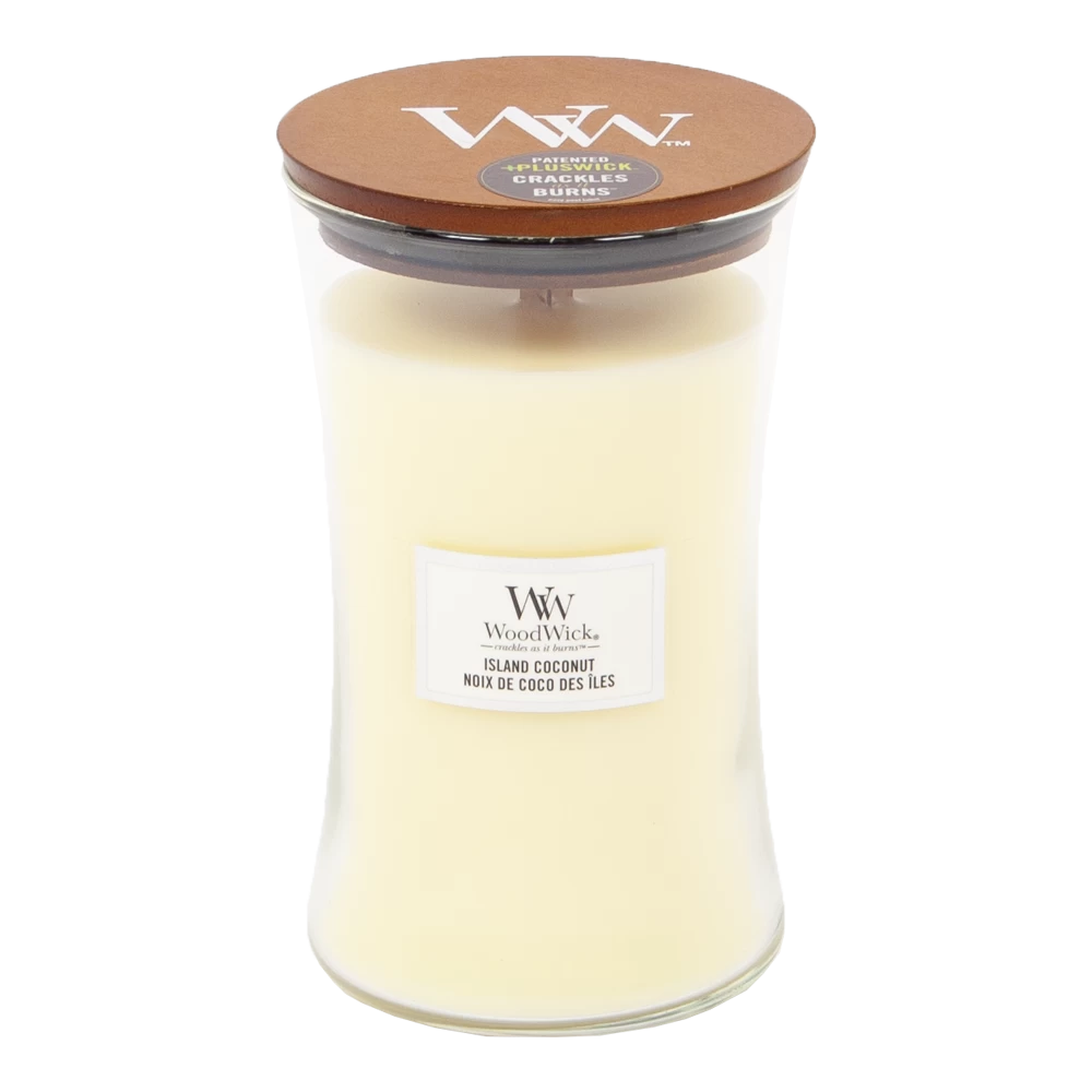 Woodwick Island Coconut Large Candle - Geurkaars 3 Woodwick Island Coconut Large Candle - Geurkaars