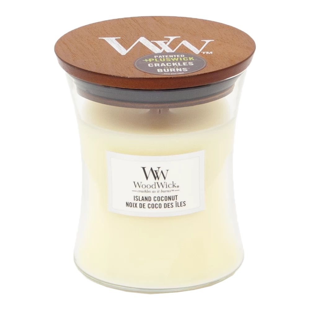 Woodwick Island Coconut Medium Candle - Geurkaars 3 Woodwick Island Coconut Medium Candle - Geurkaars