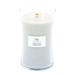 Woodwick Lavender & Cedar Large Candle - Geurkaars -Huisdecoratie woodwick lavender cedar large candle geurskaars 2 5