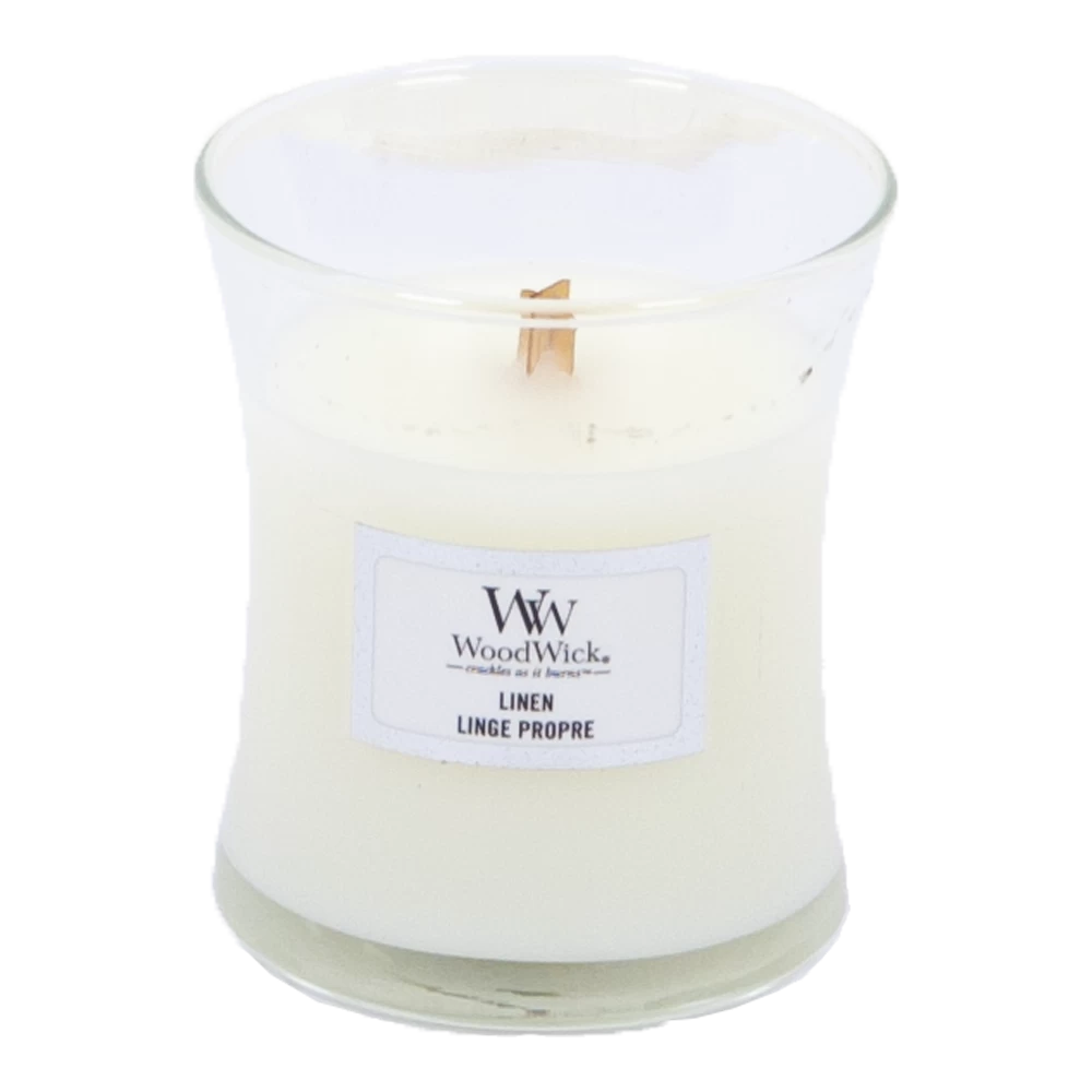 Woodwick Linen Medium Candle - Geurkaars 4 Woodwick Linen Medium Candle - Geurkaars - Afbeelding 2