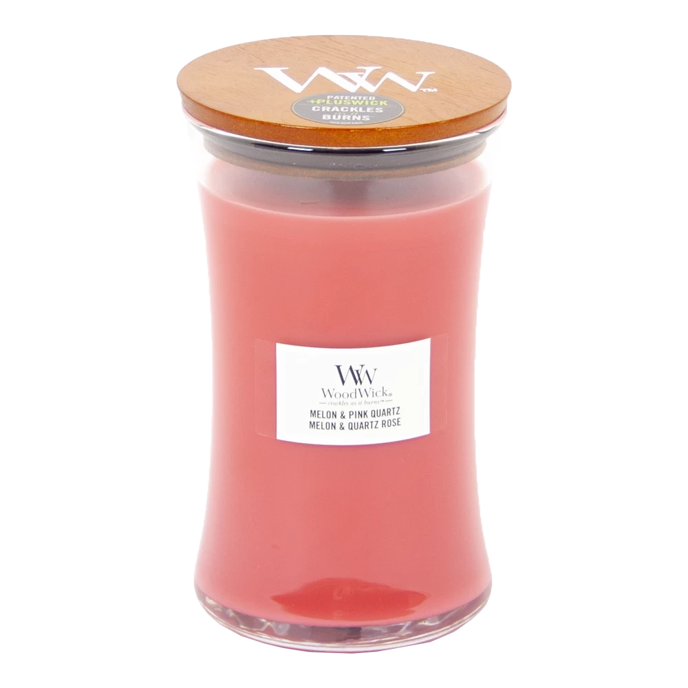 Woodwick Melon & Pink Quartz Large Candle - Geurkaars 3 Woodwick Melon & Pink Quartz Large Candle - Geurkaars
