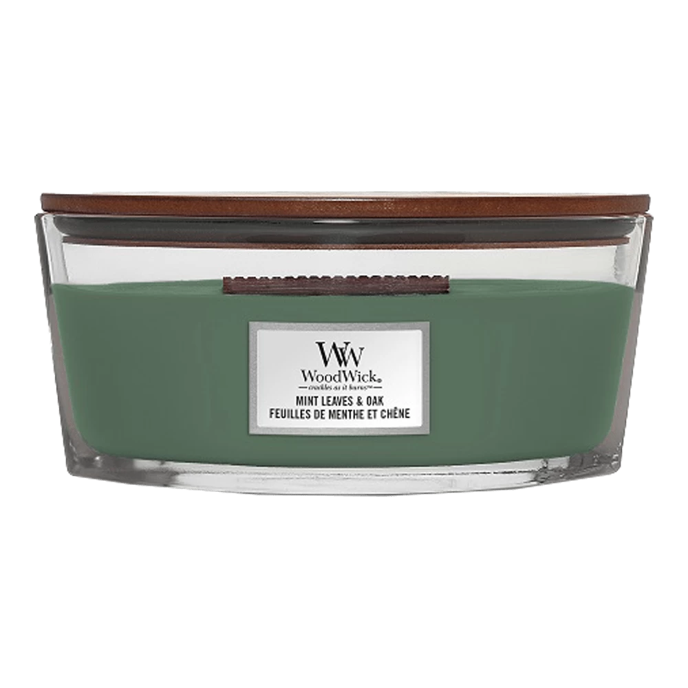 Woodwick Mint Leaves & Oak Ellipse Candle - Geurkaars 3 Woodwick Mint Leaves & Oak Ellipse Candle - Geurkaars