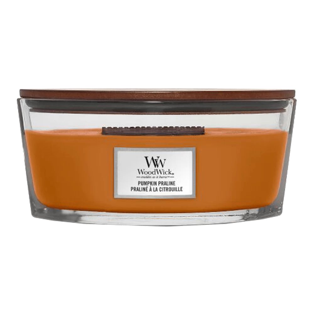 Woodwick Pumpkin Praline Ellipse Candle - Geurkaars 3 Woodwick Pumpkin Praline Ellipse Candle - Geurkaars