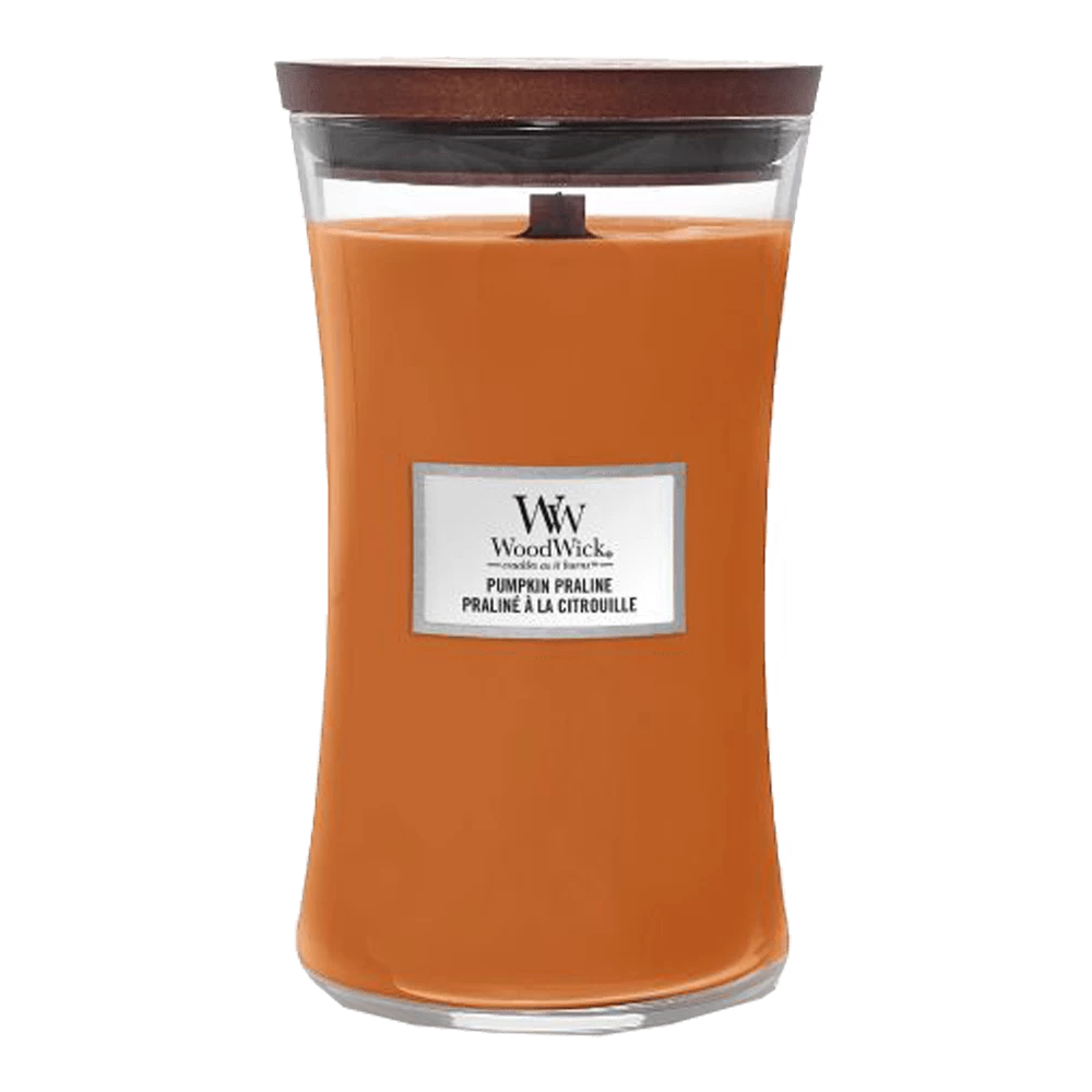 Woodwick Pumpkin Praline Large Candle - Geurkaars 3 Woodwick Pumpkin Praline Large Candle - Geurkaars