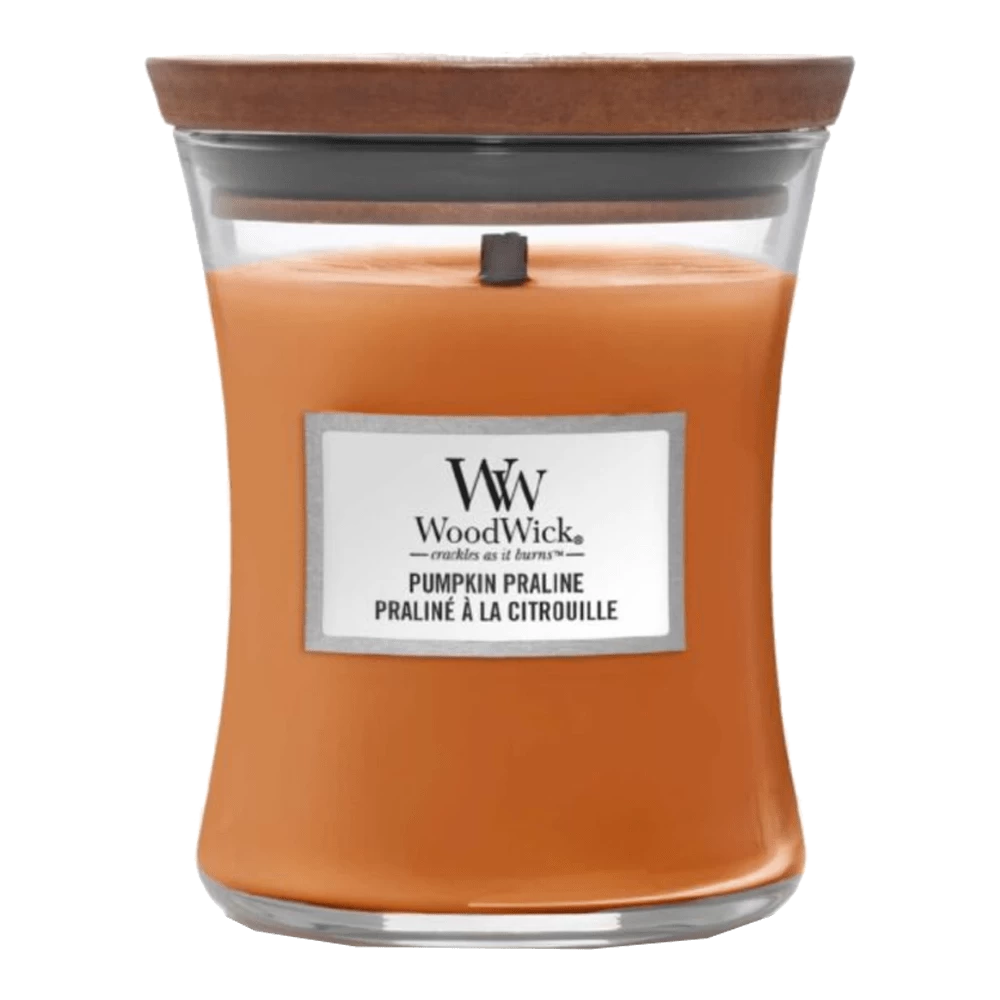 Woodwick Pumpkin Praline Medium Candle - Geurkaars 3 Woodwick Pumpkin Praline Medium Candle - Geurkaars