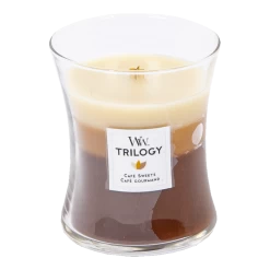 Woodwick Trilogy Cafu00e9 Sweets Medium Candle - Geurkaars -Huisdecoratie woodwick trilogy cafe sweets m candle geurskaars 2