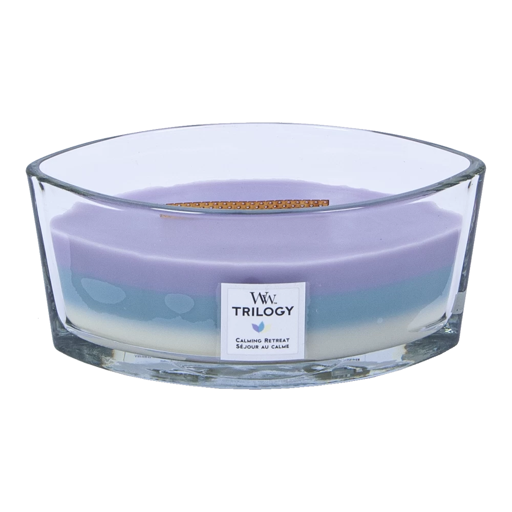 Woodwick Trilogy Calming Retreat Ellipse Candle - Geurkaars 4 Woodwick Trilogy Calming Retreat Ellipse Candle - Geurkaars - Afbeelding 2