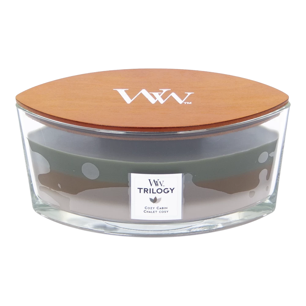 Woodwick Trilogy Cozy Cabin Ellipse Candle - Geurkaars 3 Woodwick Trilogy Cozy Cabin Ellipse Candle - Geurkaars