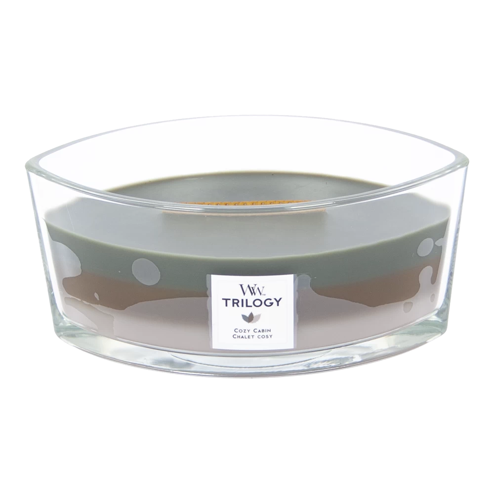 Woodwick Trilogy Cozy Cabin Ellipse Candle - Geurkaars 4 Woodwick Trilogy Cozy Cabin Ellipse Candle - Geurkaars - Afbeelding 2