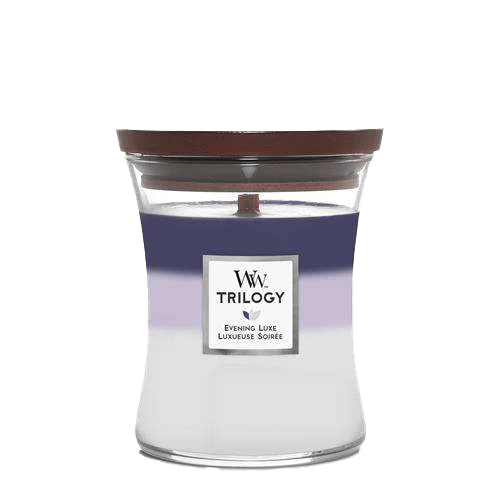 Woodwick Trilogy Evening Luxe Medium Candle - Geurkaars 3 Woodwick Trilogy Evening Luxe Medium Candle - Geurkaars