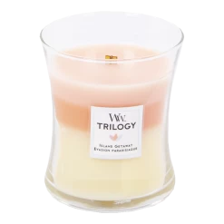 Woodwick Trilogy Island Getaway Medium Candle - Geurkaars -Huisdecoratie woodwick trilogy island getaway m geurskaars 2