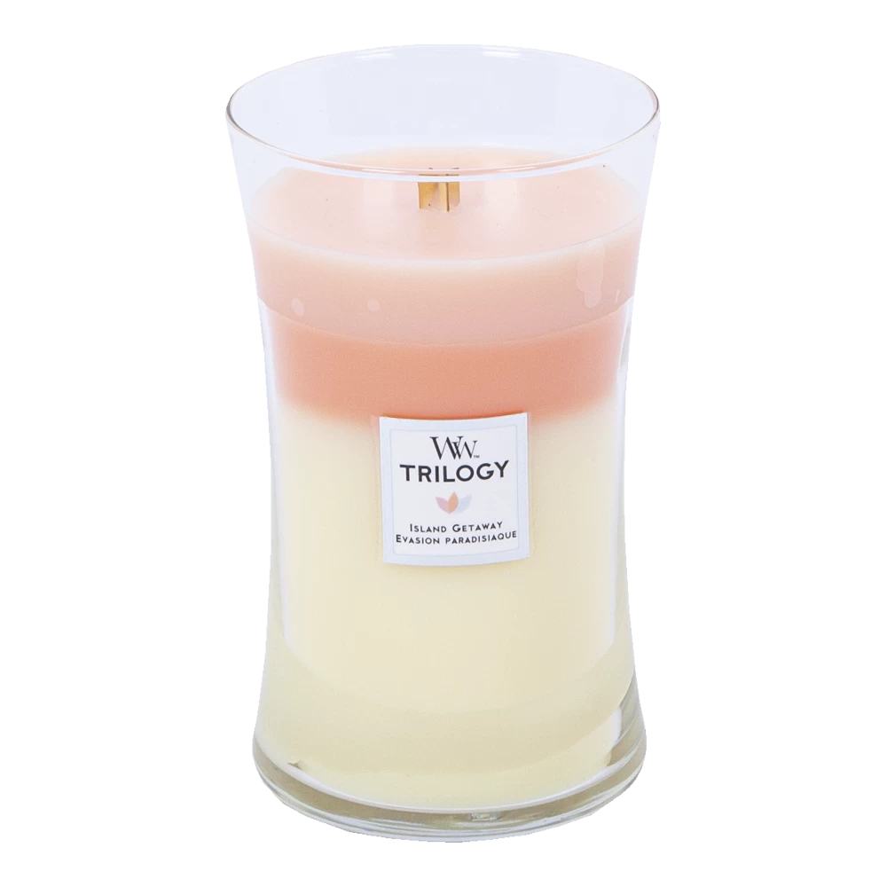 Woodwick Trilogy Island Getaway Large Candle - Geurkaars 4 Woodwick Trilogy Island Getaway Large Candle - Geurkaars - Afbeelding 2