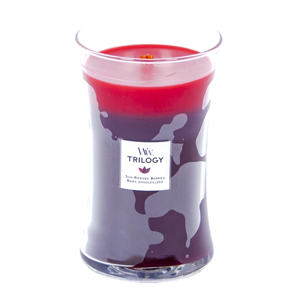 Woodwick Trilogy Sun Ripened Berries Large Candle - Geurkaars 4 Woodwick Trilogy Sun Ripened Berries Large Candle - Geurkaars - Afbeelding 2