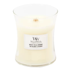 Woodwick White Tea & Jasmine Medium Candle - Geurkaars 5 Woodwick White Tea & Jasmine Medium Candle - Geurkaars -Huisdecoratie woodwick white tea jasmine m candle geurskaars 2 3