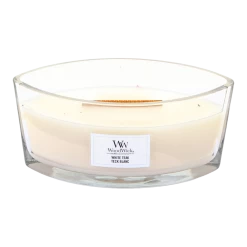 Woodwick White Teak Ellipse Candle - Geurkaars -Huisdecoratie woodwick white teak ellipse candle geurskaars 2 4